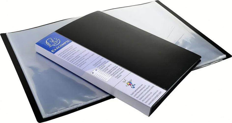 EXACOMPTA Protège-documents, A4, PP, 20 pochettes, noir - OEM 88201E