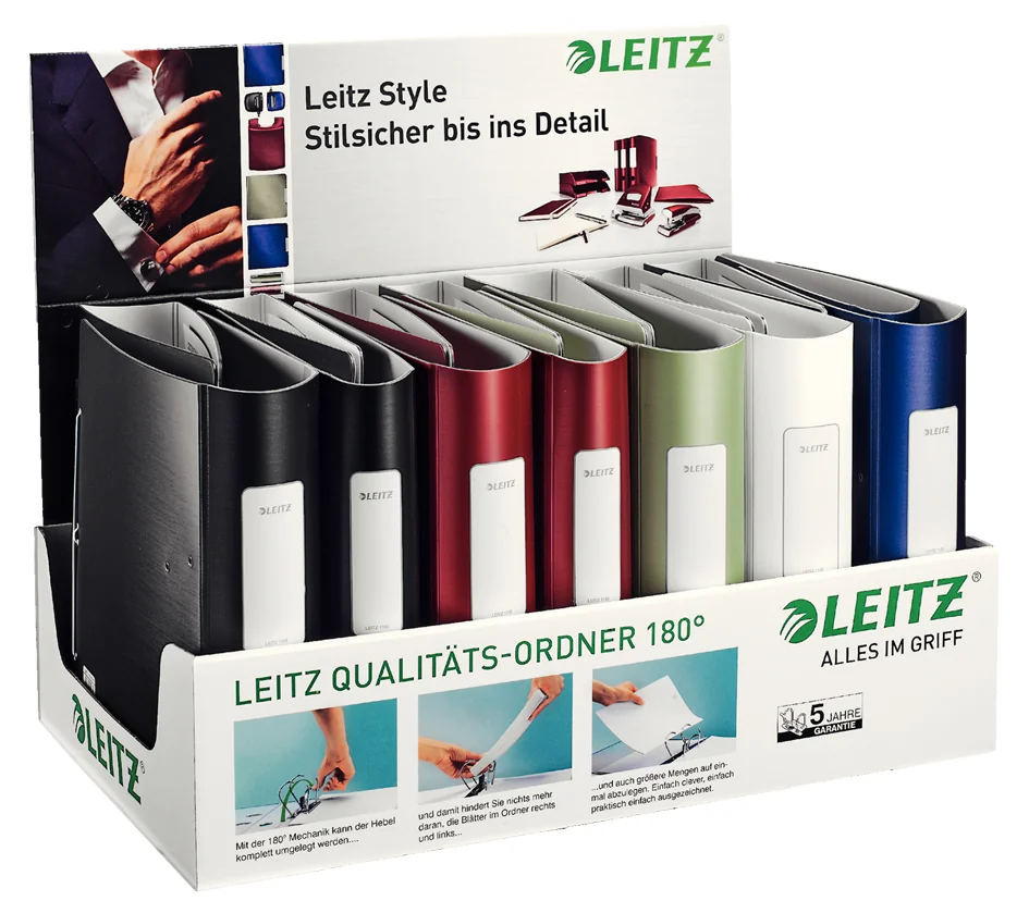 LEITZ Classeur Active Style, 180 degrés, présentoir de 15 - OEM 9413-00-00