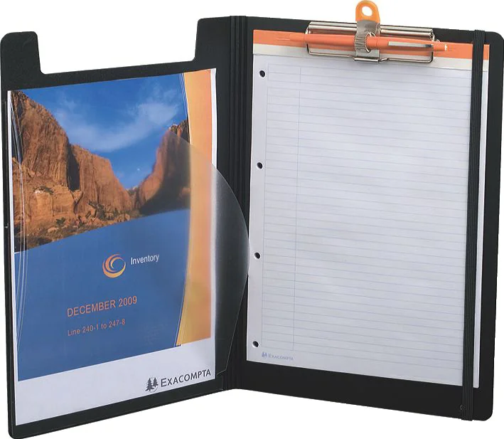 EXACOMPTA Porte-bloc avec rabat EXABOARD, A4, PP, noir - OEM 52134E