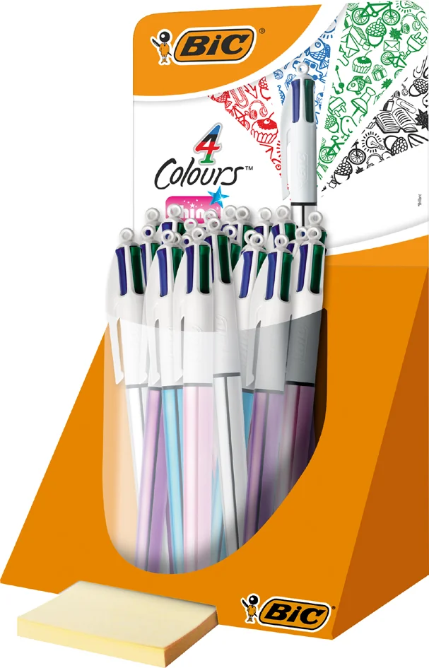 BIC Stylo à bille rétractable 4 Colours 'Shine', présentoir - OEM 902128