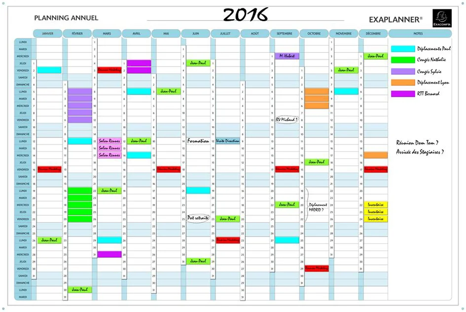 EXACOMPTA Planning annuel Exaplanner, (L)900 x (H)590 mm - OEM 56150E