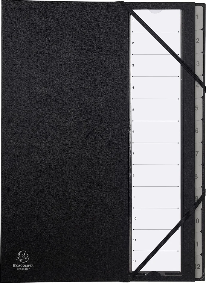 EXACOMPTA Trieur Ordonator, A-Z, A4, 24 compartiments, noir - OEM 56090E
