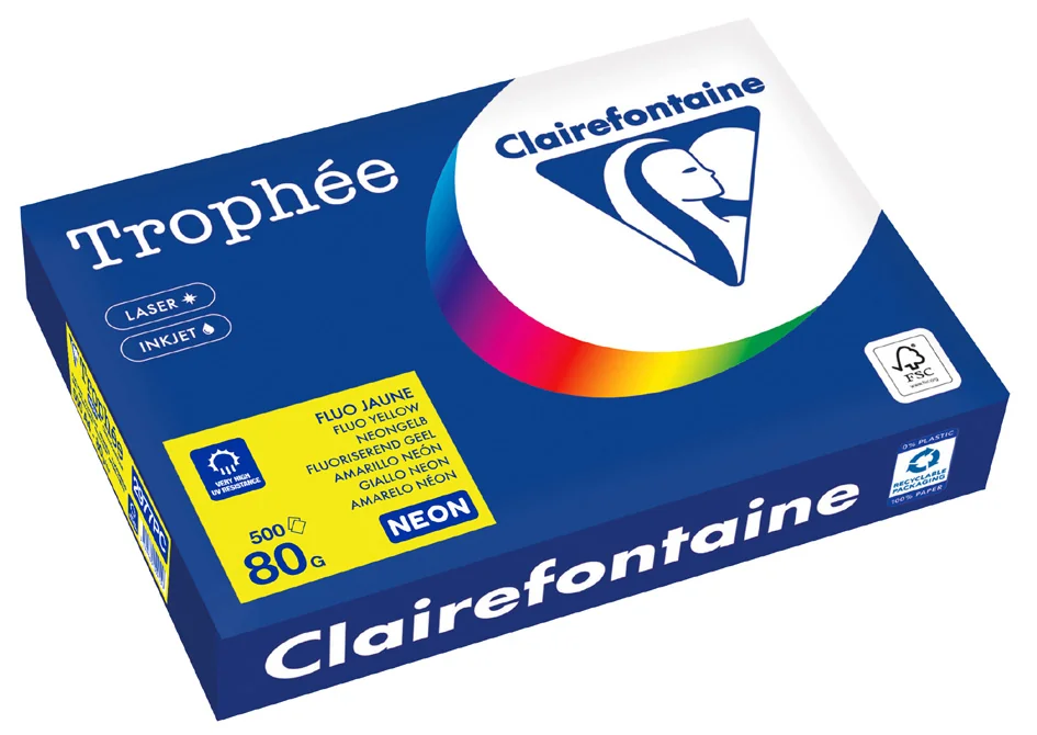 Clairefontaine Papier universel Trophée, A4, rose fluo - OEM 2973PC