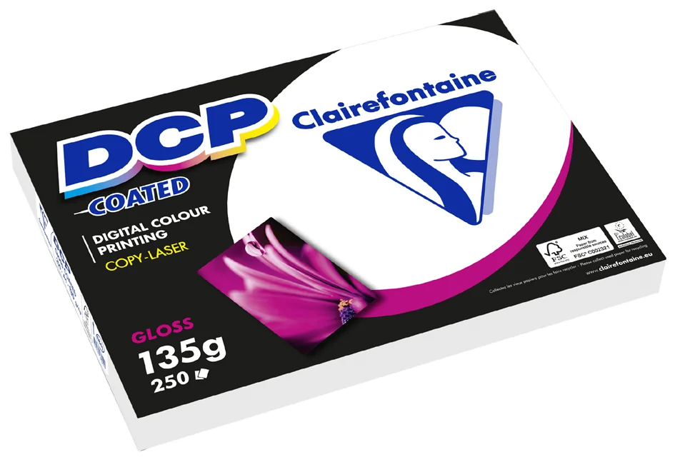 Clairefontaine Papier laser DCP Coated Gloss, A4, 135 g/m2 - OEM 6841C