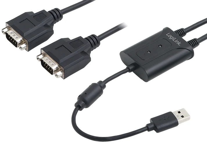 LogiLink Câble adaptateur USB 2.0 - 2 x RS232 - OEM AU0031
