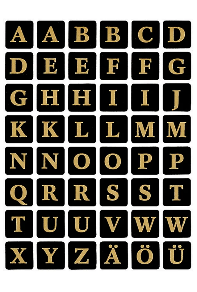HERMA stickers alphabetique A-Z, film marqué, noir/or - OEM 4130