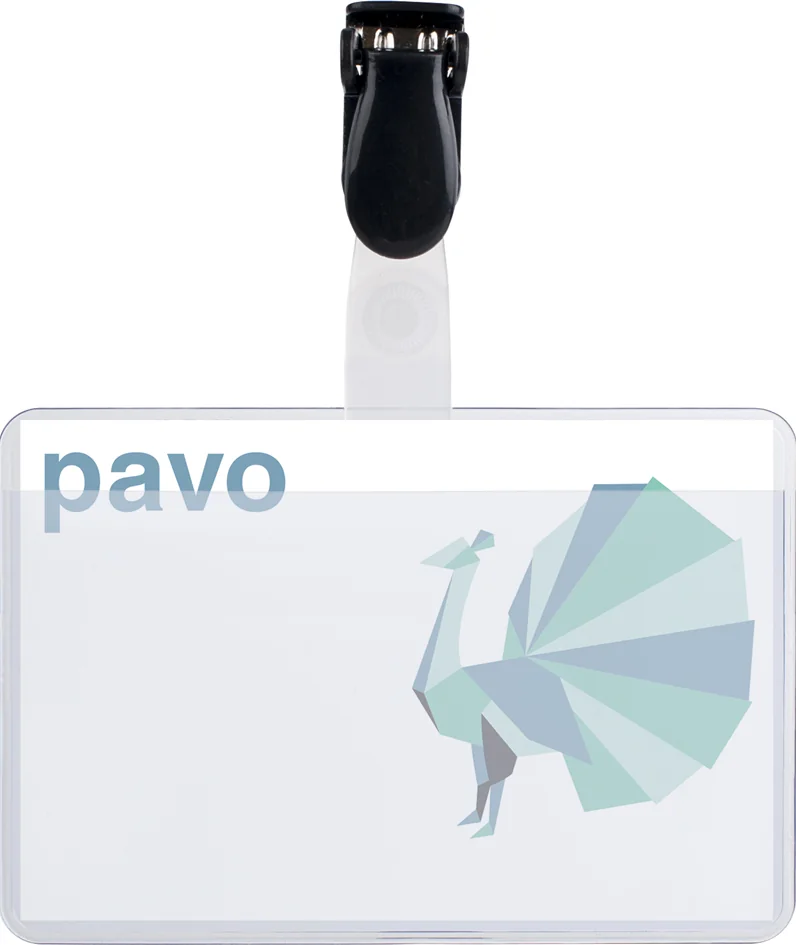pavo Porte-badge, avec clip, 60 x 90 mm, transparent - OEM 8007745