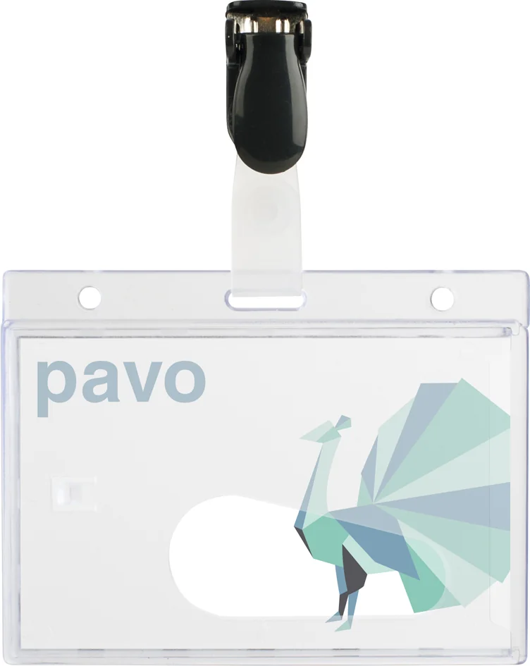 pavo Porte-badge, avec clip, 60 x 90 mm, transparent - OEM 8009251