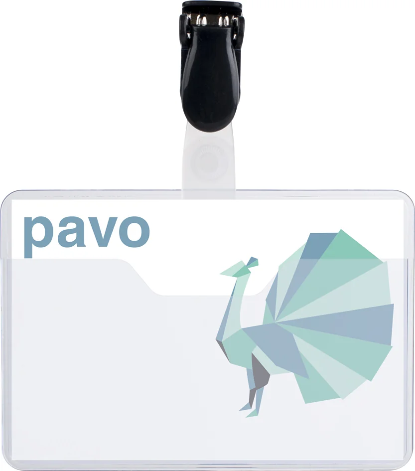 pavo Porte-badge, avec clip, 60 x 90 mm, transparent - OEM 8009213