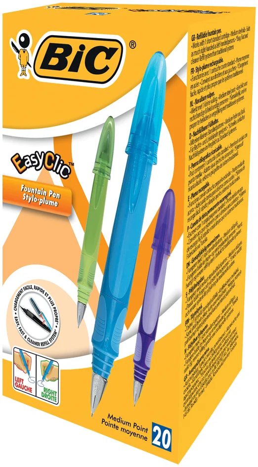 BIC Stylo plume Easy Clic, taille de plume: M, boîte de 20 - OEM 8507143
