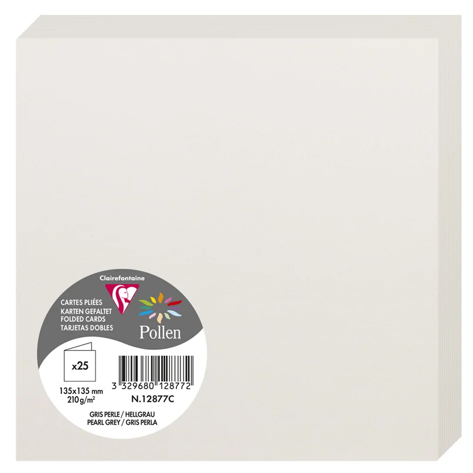Pollen by Clairefontaine Carte double 135 mm, rose dragée - OEM 2813C