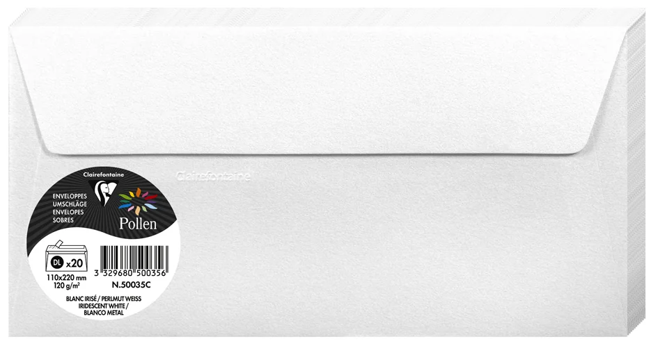 Pollen by Clairefontaine Enveloppes DL, argent - OEM 50075C