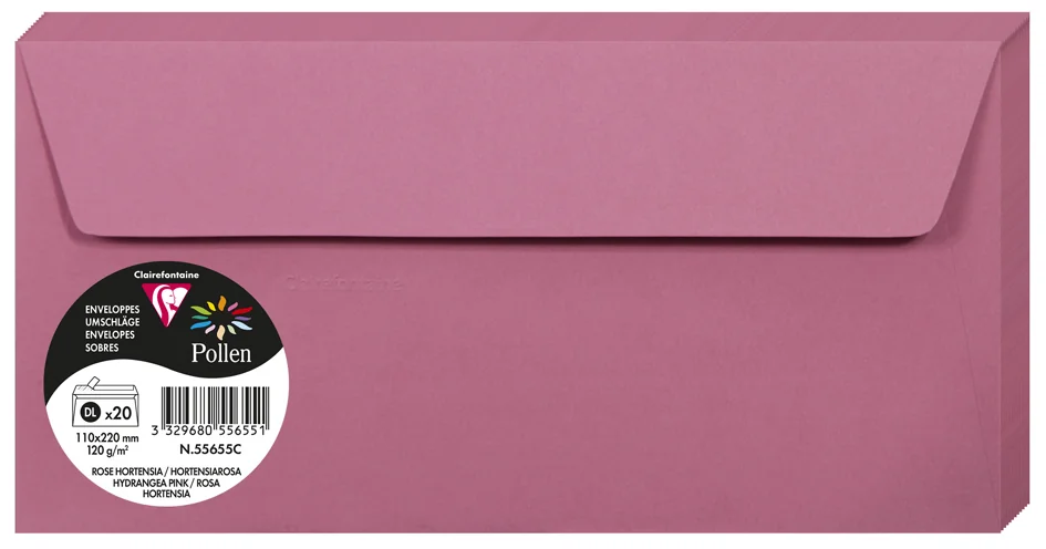 Pollen by Clairefontaine Enveloppes DL, rose dragée - OEM 5535C – Image 15