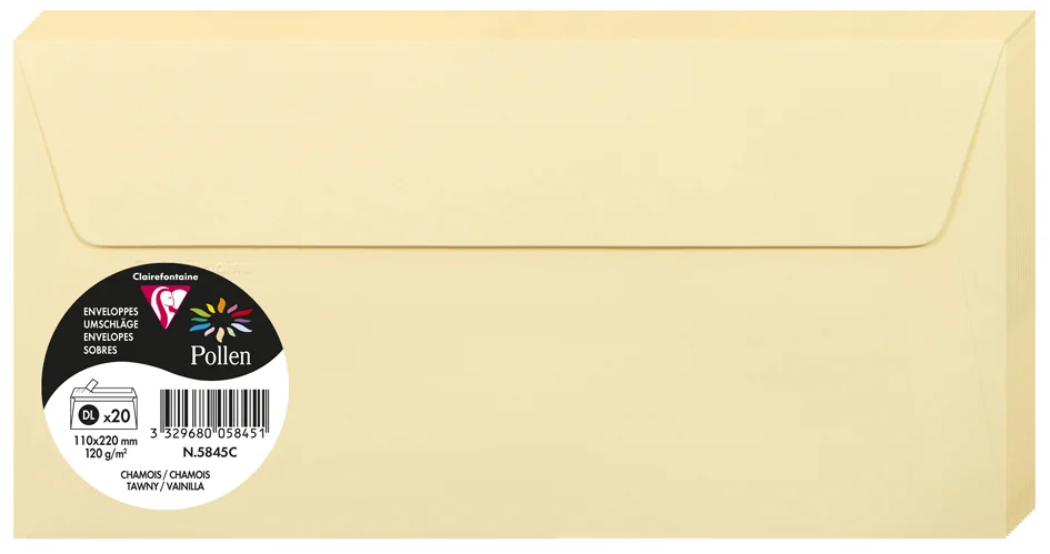 Pollen by Clairefontaine Enveloppes DL, rose dragée - OEM 5535C – Image 23