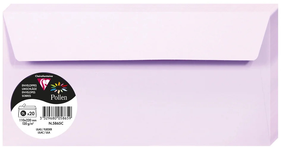 Pollen by Clairefontaine Enveloppes DL, rose dragée - OEM 5535C – Image 24