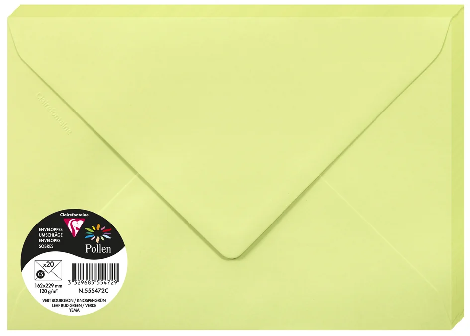 Pollen by Clairefontaine Enveloppes C5, vert bourgeon - OEM 555472C – Image 13