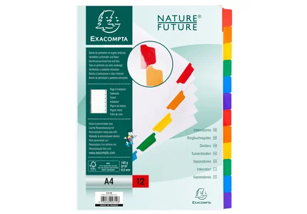 EXACOMPTA Intercalaires en carton, A4, 12 touches - OEM 2312E