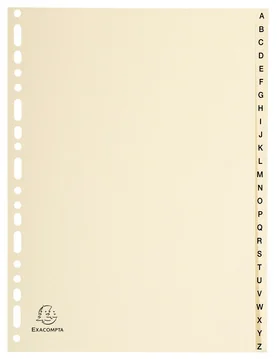 EXACOMPTA Intercalaires carte peau, A-Z, A4, 20 touches - lot de 10 - OEM 1120E