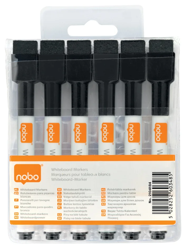 nobo Marqueur pour tableau blanc, set de 6, noir - OEM 2104184