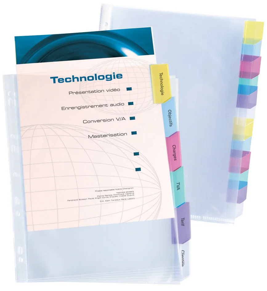 Oxford Pochettes perforées intercalaires, A4+, 12 positions - OEM 100204586