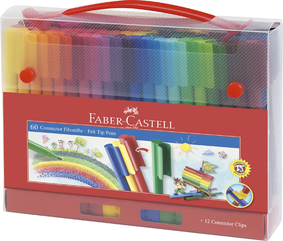 FABER-CASTELL Stylo feutre CONNECTOR PEN, coffret de 60 - OEM 155560