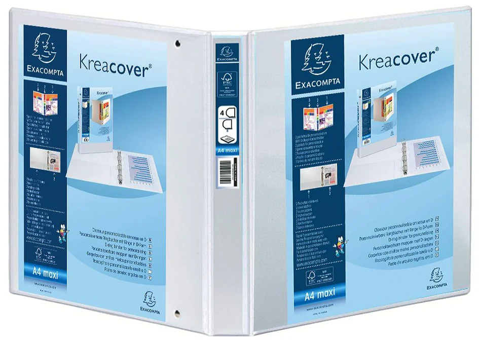 EXACOMPTA Classeur personnalisable Kreacover, A4 Maxi, blanc - OEM 51825E