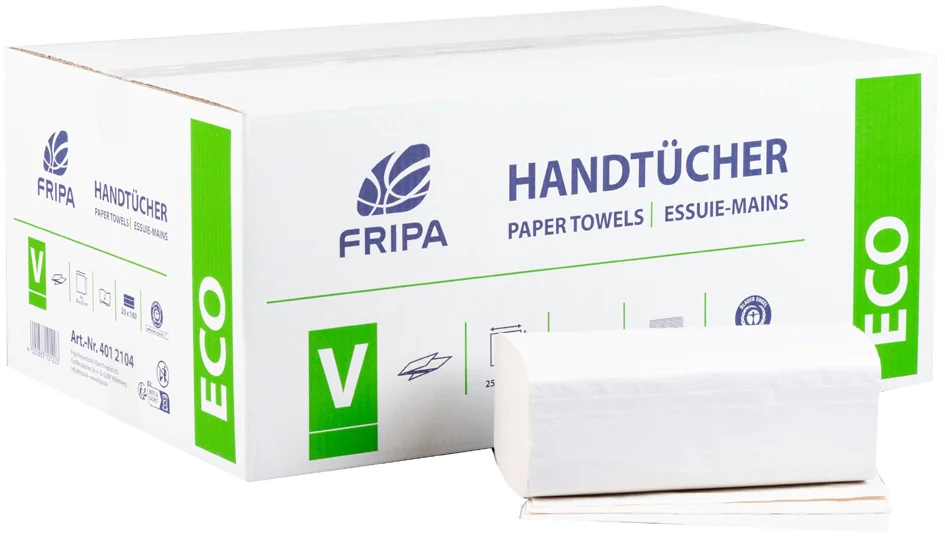 Fripa Essuie-mains ECO, 250 x 230 mm, pli en V, blanc - OEM 4012104