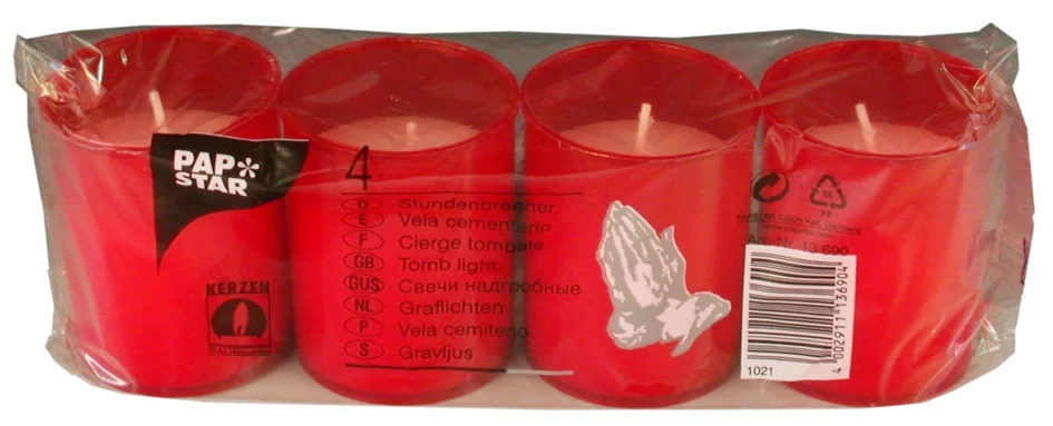 PAPSTAR Photophore tombal 'cierge tombale', rouge - OEM 15690