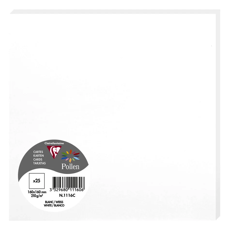 Pollen by Clairefontaine Carte 160 x 160 mm, blanc - OEM 1116C