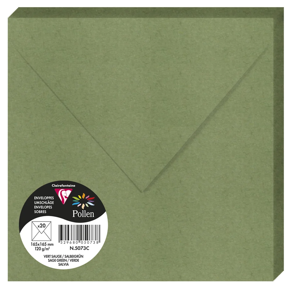 Pollen by Clairefontaine Enveloppes 165 mm, blanc naturel - OEM 56060C