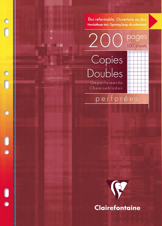 Clairefontaine Copies doubles perforées, A4, 5x5, avec marge - OEM 47122C