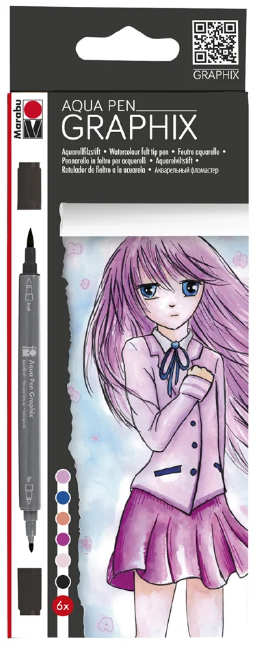 Marabu Feutres aquarellables 'GRAPHIX', KING OF BUBBLEGUM - OEM 0145000000102