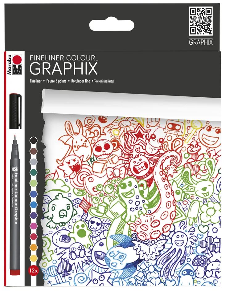 Marabu Feutre fin COLOUR GRAPHIX, 'DOODLE SUPREME', par 12 - OEM 0146000000100