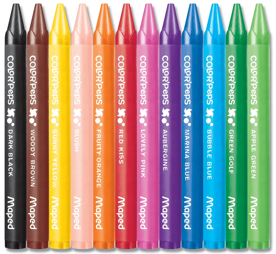 Maped Crayon de cire COLOR'PEPS WAX, étui en carton de 24 - OEM 861013