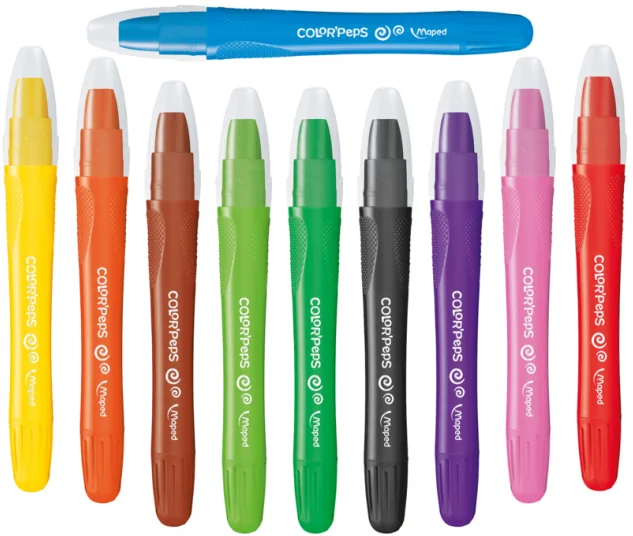 Maped Craie gel COLOR'PEPS GEL, étui plastique de 10 - OEM 836310