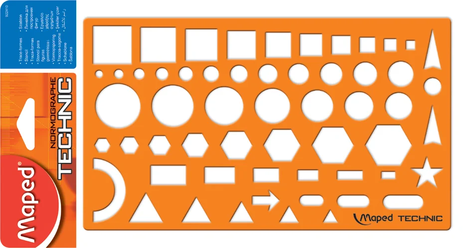 Maped Gabarit NORMOGRAPHE TECHNIC, orange - OEM 922410