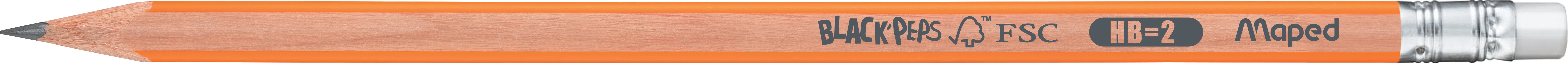 Maped Crayon BLACK'PEPS, avec gomme, degré de dureté: HB - lot de 12 - OEM 851721FC