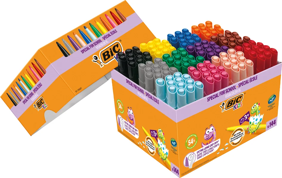 BIC KIDS Feutre Visacolor XL, Class Pack de 144 feutres - OEM 526276