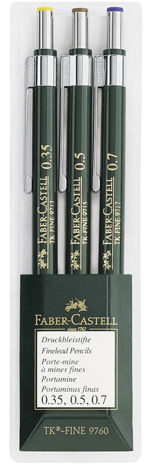 FABER-CASTELL Porte-mines TK-FINE 9760, étui de 3 - OEM 136030