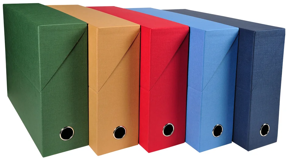 EXACOMPTA Boîte transfert papier toilé, A4, rouge - lot de 5 - OEM 89425E