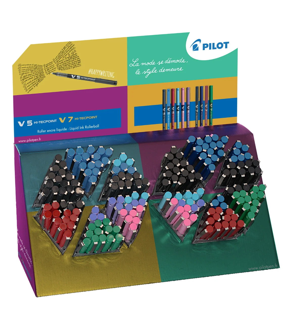 PILOT Stylo roller Hi-Tecpoint V5/V7, présentoir de 180 - OEM 253372