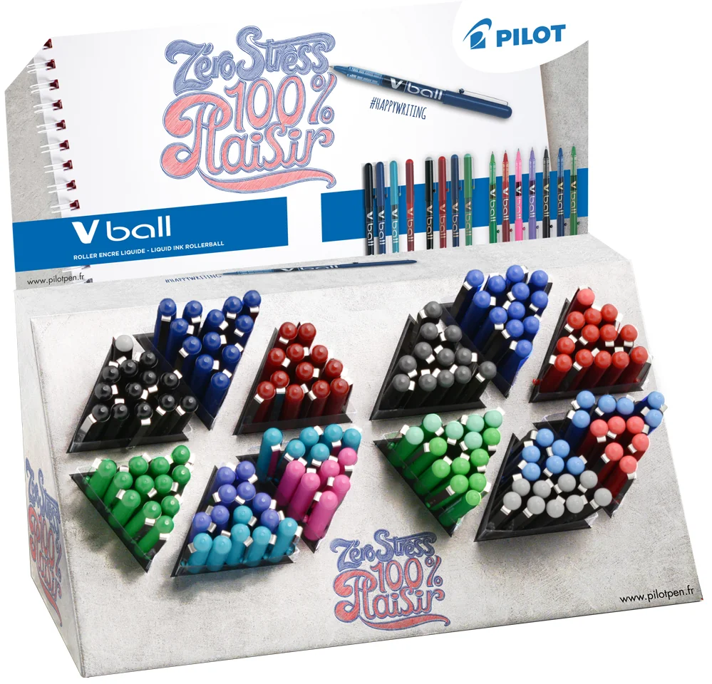PILOT Stylo roller V Ball 05/07/1.0, présentoir de 180 - OEM 253396