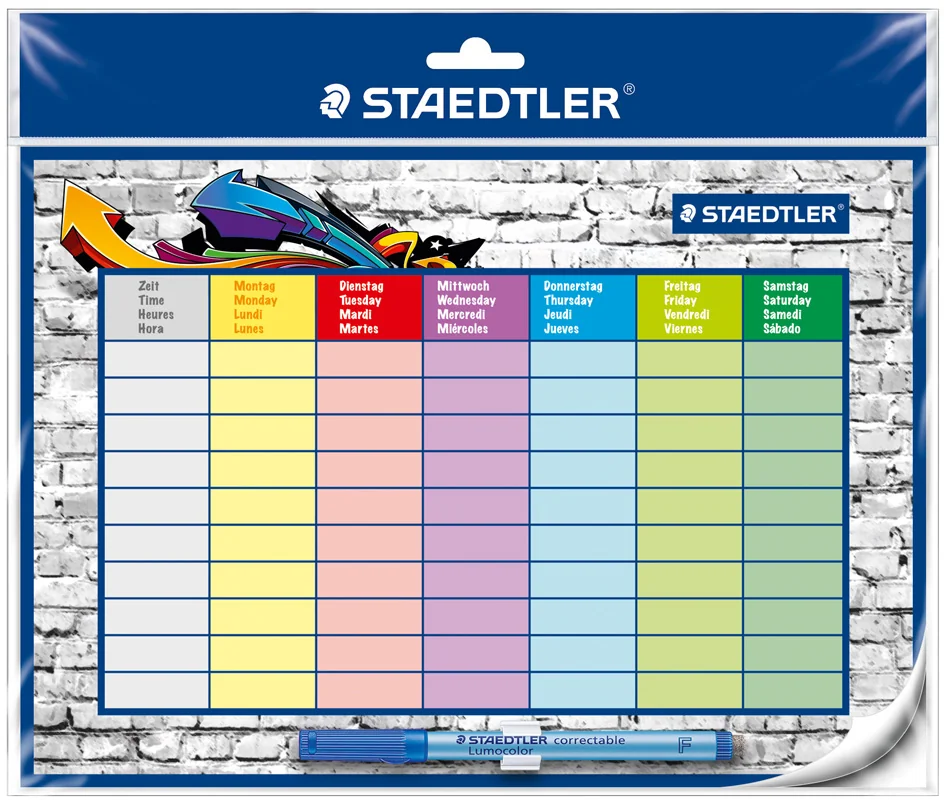 STAEDTLER Kit emploi du temps Lumocolor correctable, A4 - OEM 641 SP2
