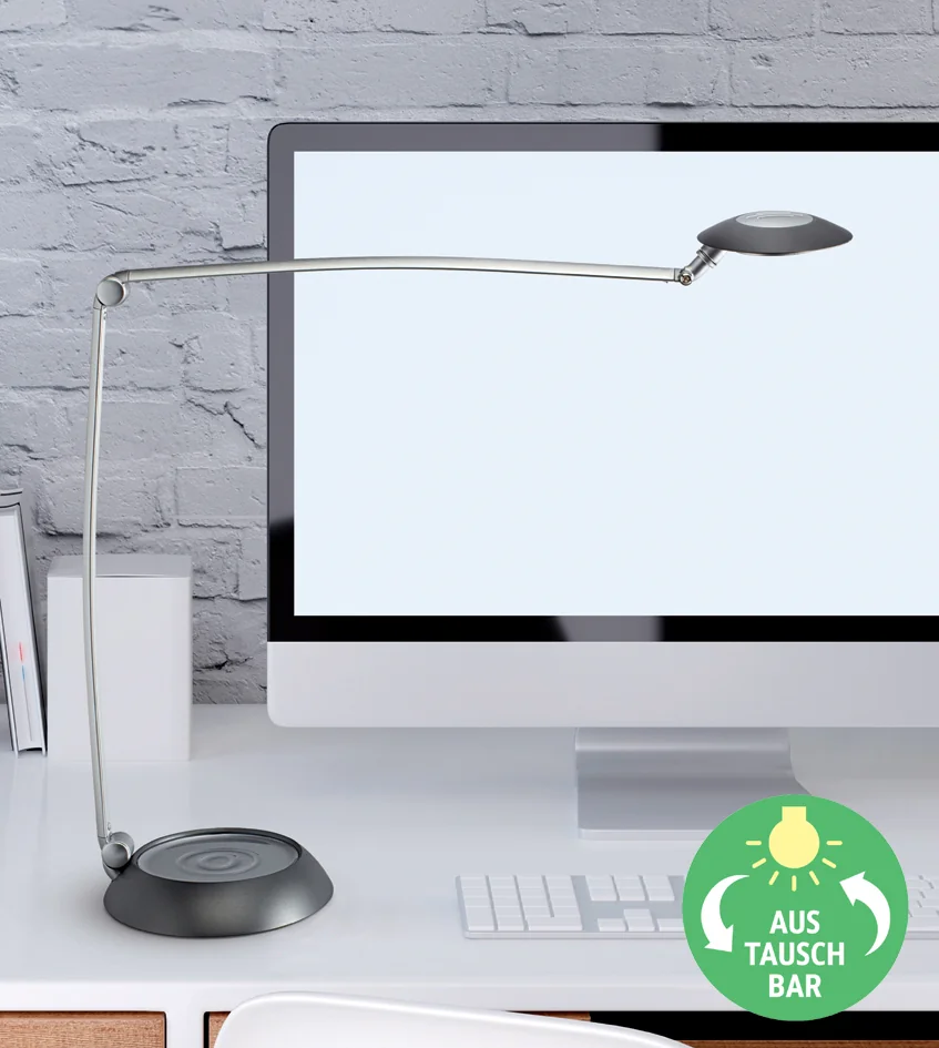 MAUL Lampe de bureau LED MAULspace, variateur, argent/noir - OEM 8202195