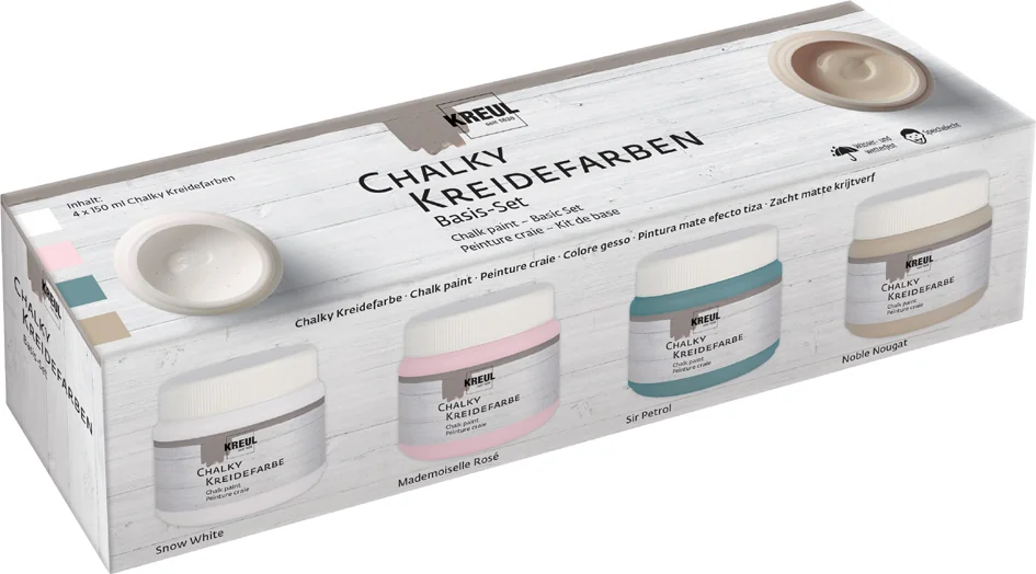 KREUL Peinture craie Chalky, set de base 4 x 150 ml - OEM 75305