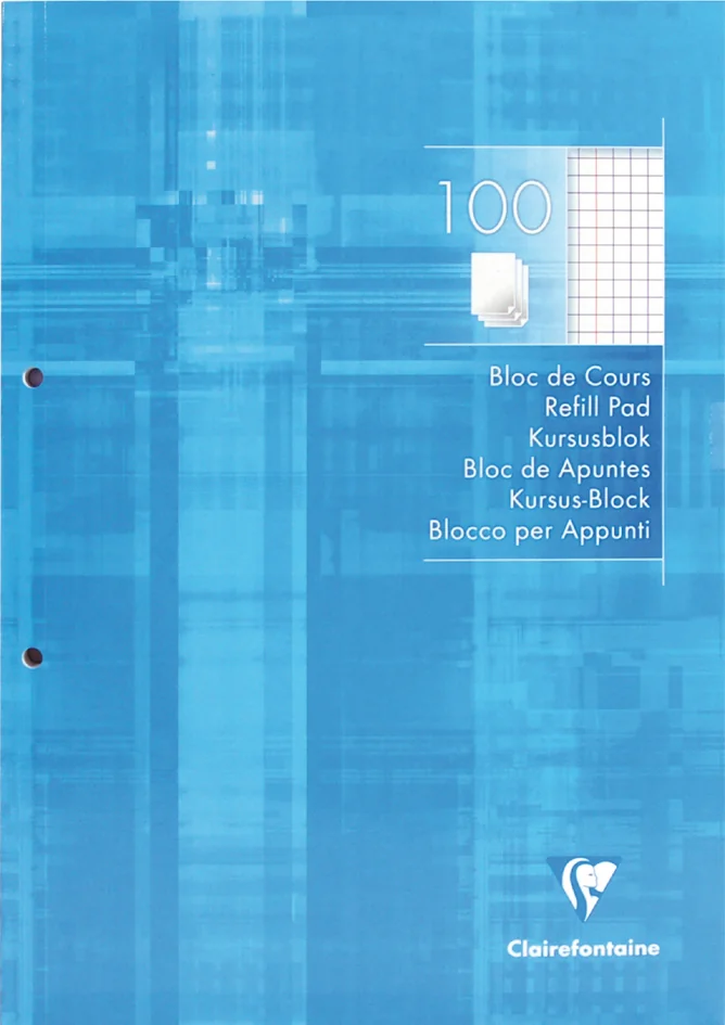 Clairefontaine Bloc de cours, A4, quadrillé 5x5, 200 pages - OEM 5812C