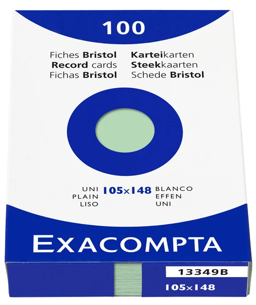 EXACOMPTA Fiches bristol, A6, ligné, blanc - OEM 13809B