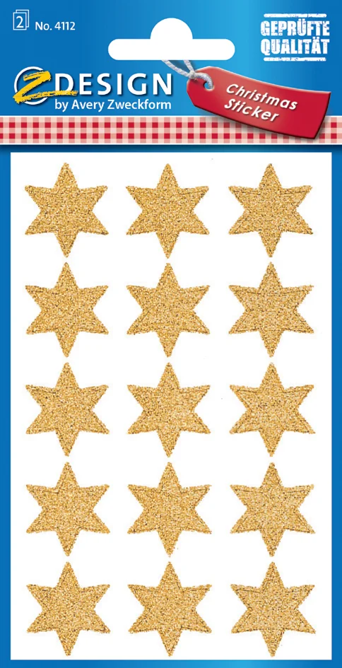 AVERY Zweckform Stickers de Noël ZDesign 'étoiles', or - OEM 4112