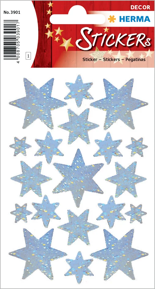 HERMA Sticker de Noël DECOR 'étoiles', or, en relief - OEM 3948