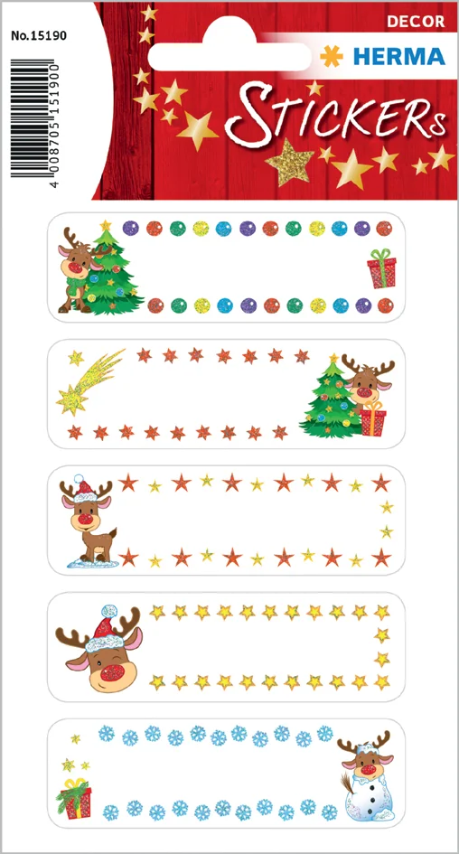 HERMA Autocollants de Noël DECOR 'Etoiles & sapin' - OEM 15257